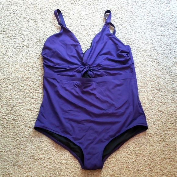 City CHIC Purple One Piece Swim Suit - Picture 1 of 4